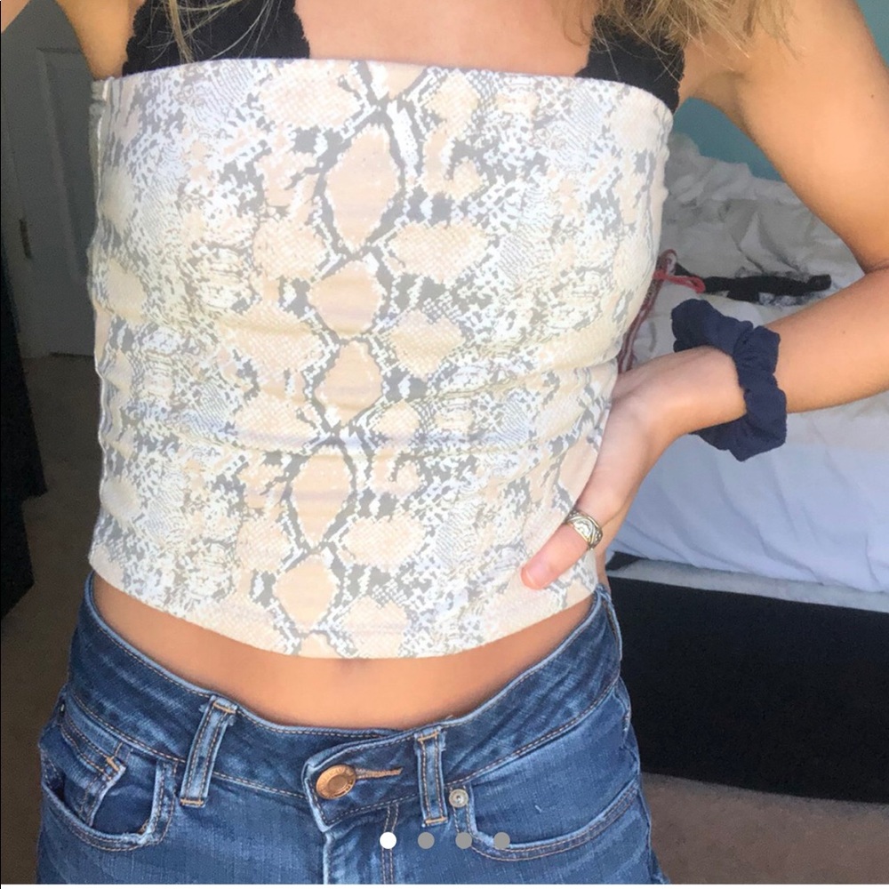 American Eagle Snakeskin Tube Top